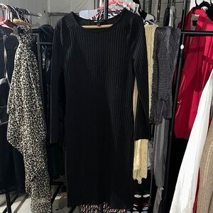 Mango Black Long Sleeve Dress